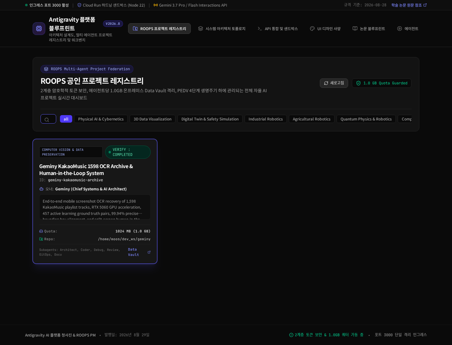 Geminy PM Project Card Live View